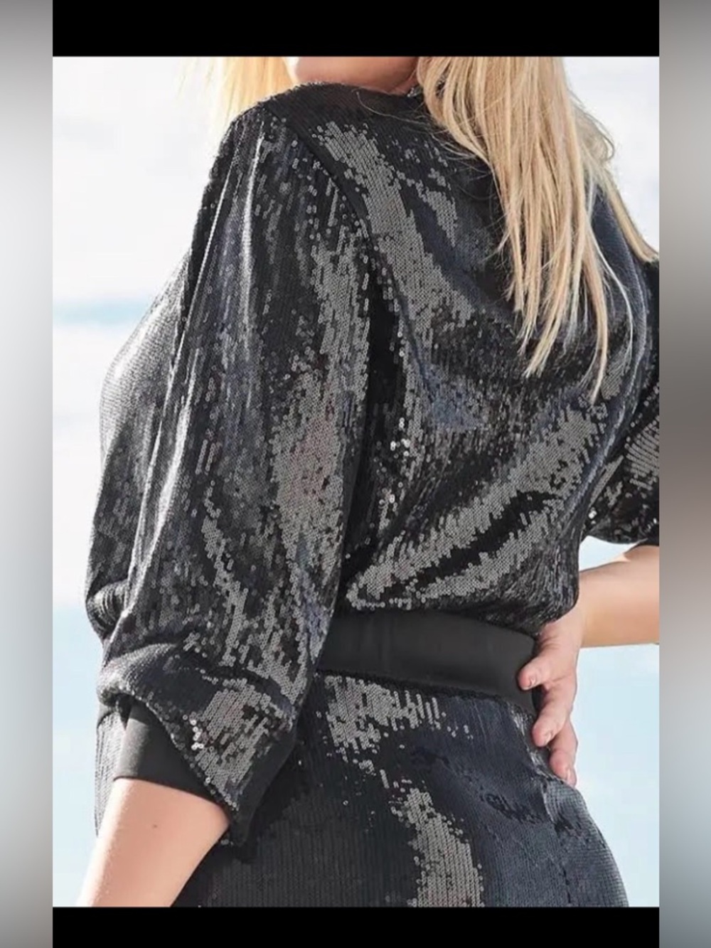 Sequins Black Long Sleeve Women’s Jumpsuit Size Small NWT - Picture 5 of 12